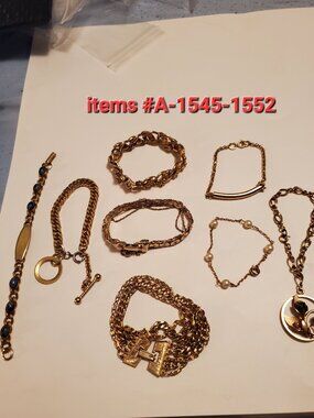 8 Gold Bracelets, items # A 1545-1552, wt . 163 grams.